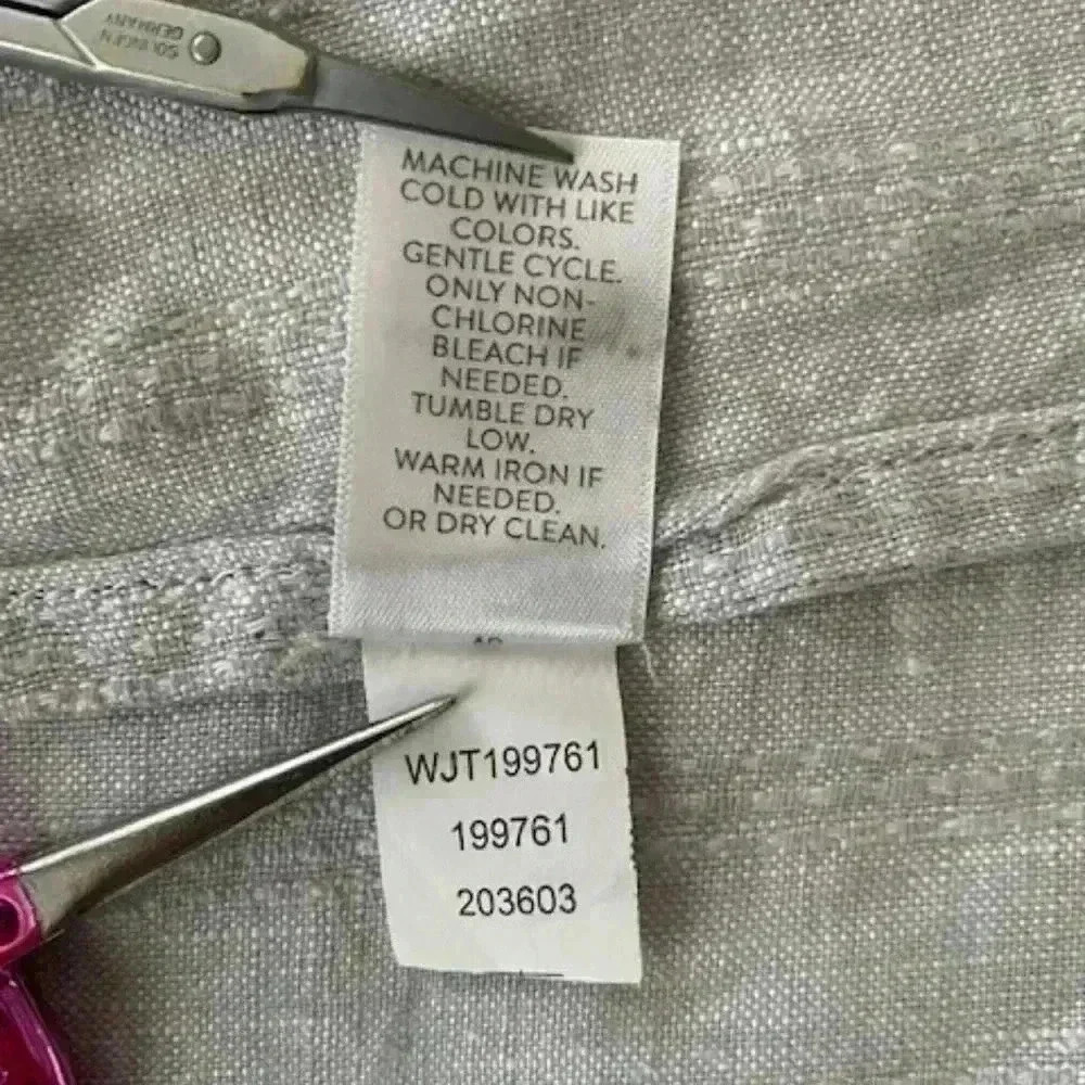 J. JILL Relaxed Pinstripe Linen Vertical Gray & White Jacket Cardigan Size M - Picture 9 of 14